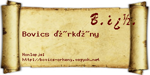 Bovics Örkény névjegykártya